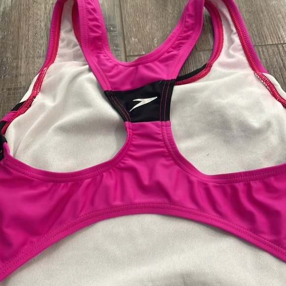 Speedo Girls Swimsuits One Piece black  pink Size 12 - Picture 5 of 6